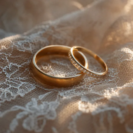 Couple portrait in warm light.